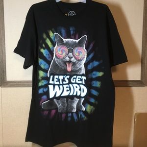 Let’s Get Weird Cat tee shirt NWT Sz L